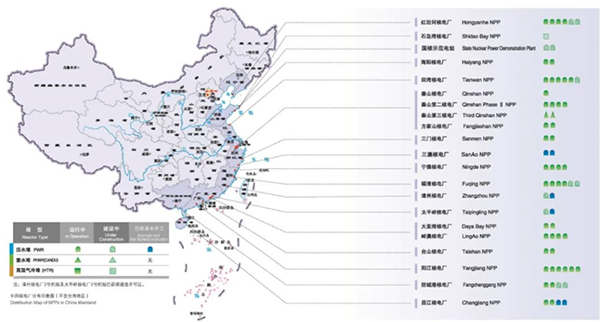 中國(guó)的新能源（核能、風(fēng)能、太陽(yáng)能）產(chǎn)業(yè)分布圖